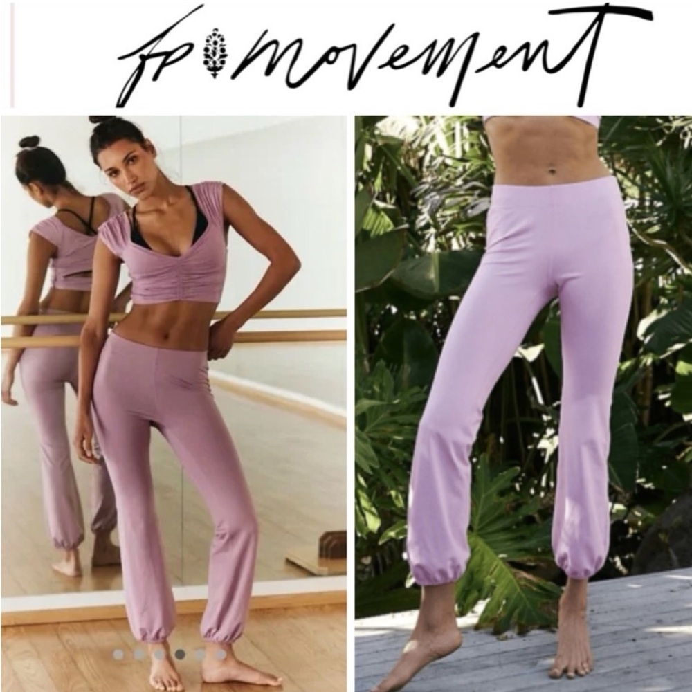 NWOT Free People FP Movement Let’s Bounce Bubble Pants in Jam Jewel Size Small